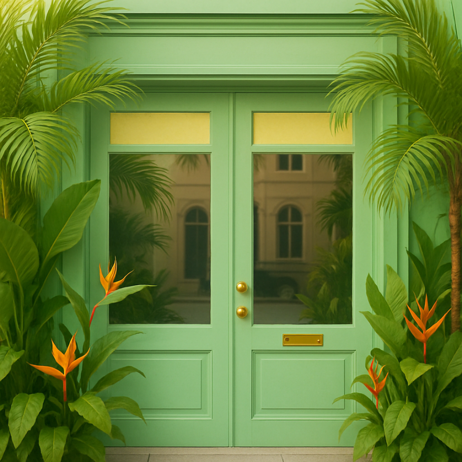 Download 1x1 square AI-designed storefront door