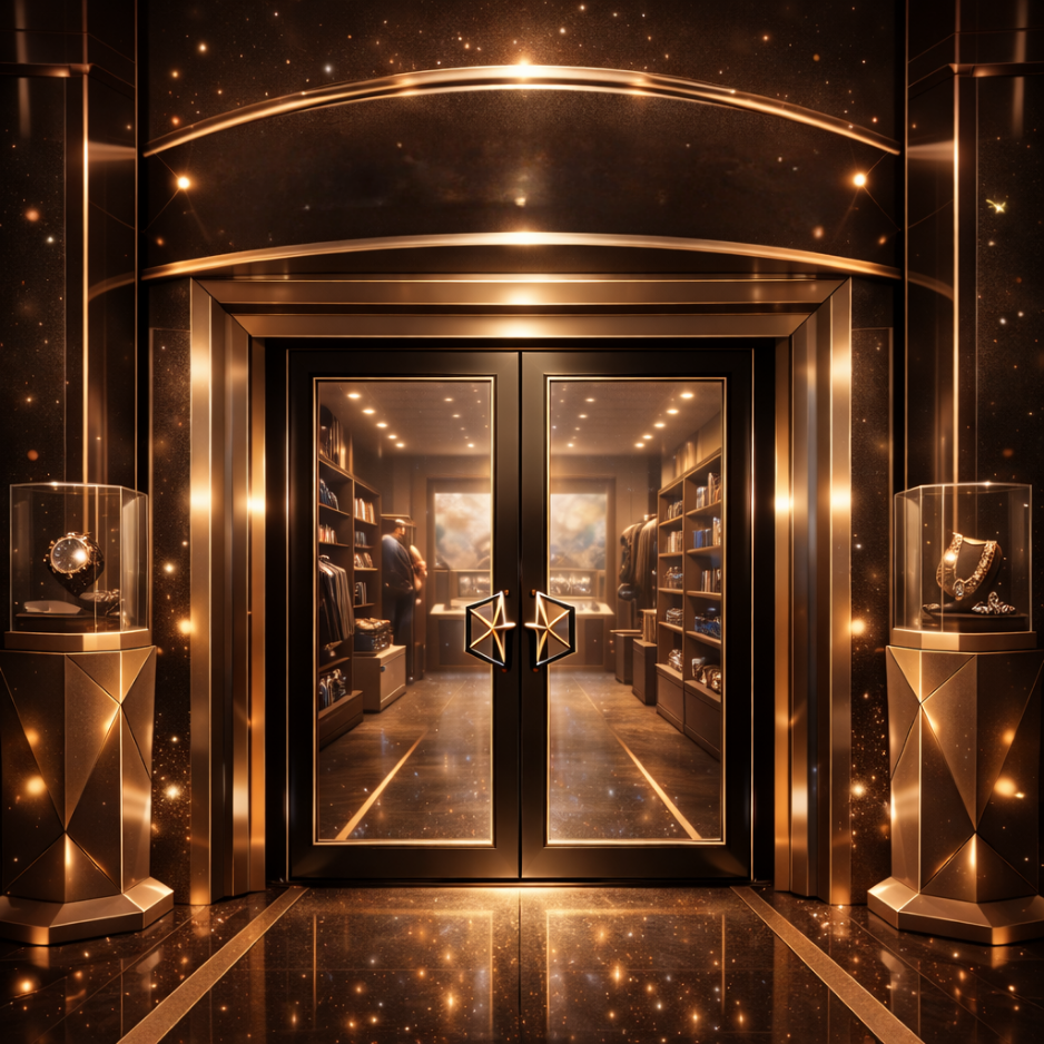 Download 1x1 square AI-designed storefront door