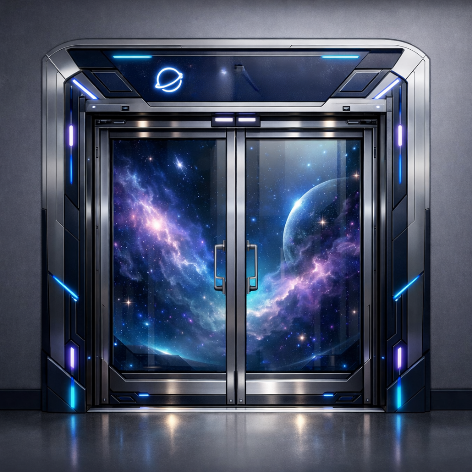 Download 1x1 square AI-designed storefront door