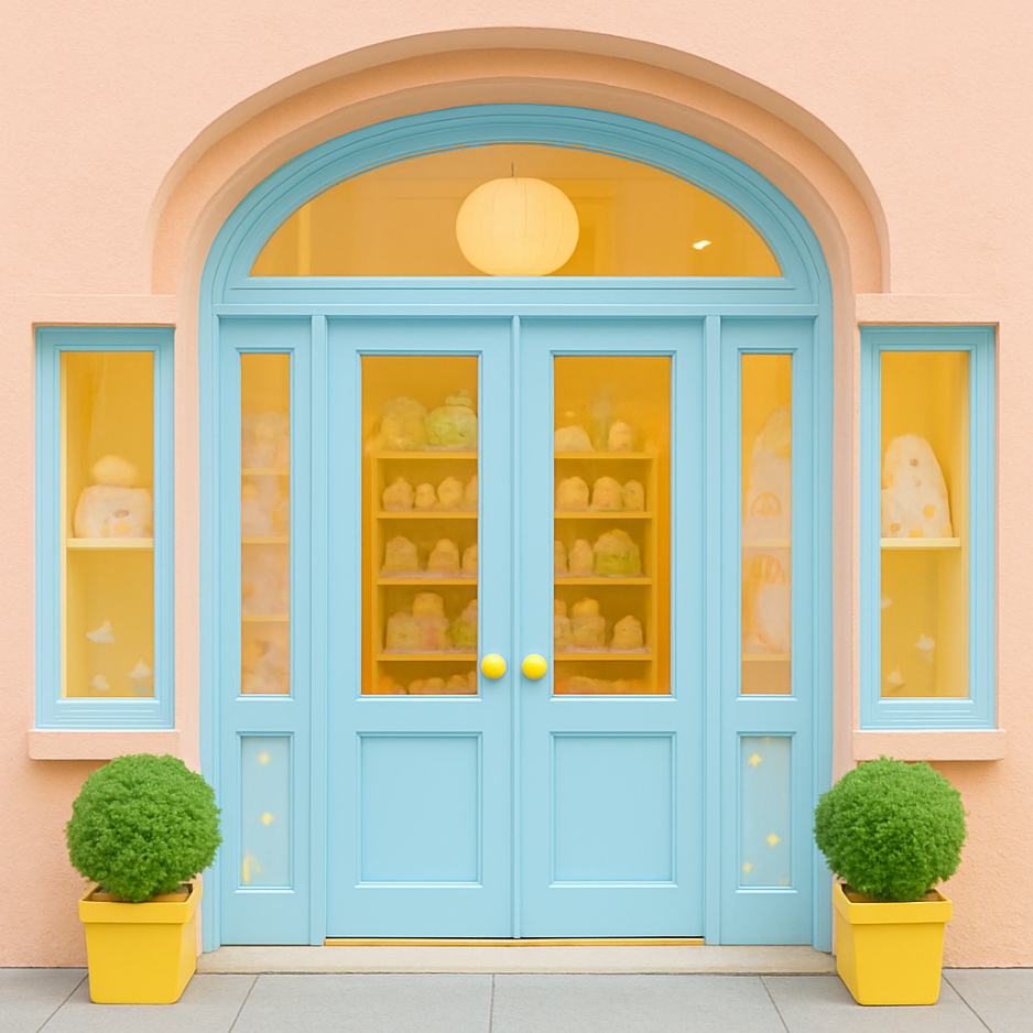 Download 1x1 square AI-designed storefront door