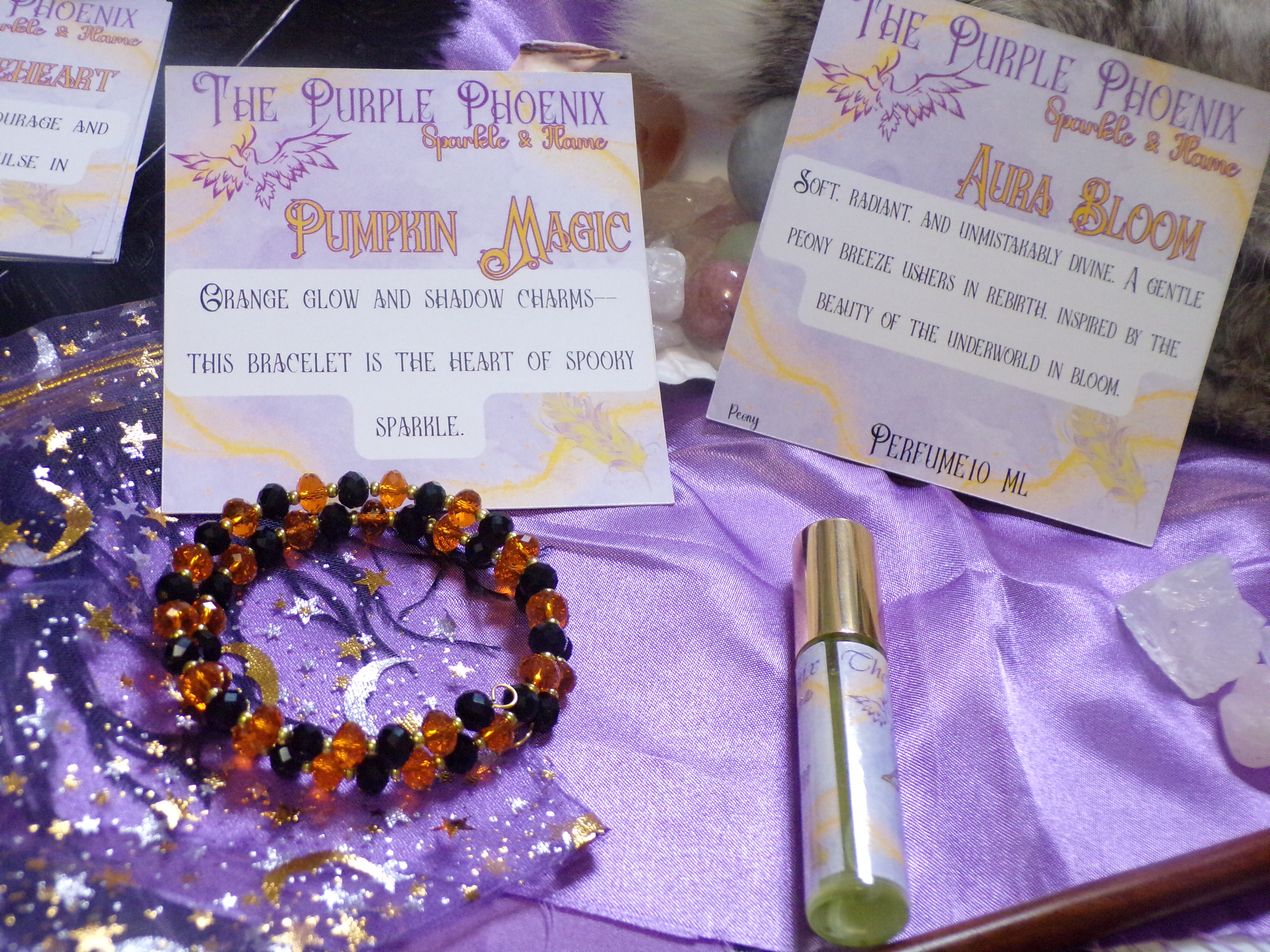 Pumpkin Magic Amulet: Memory Wire Bracelet