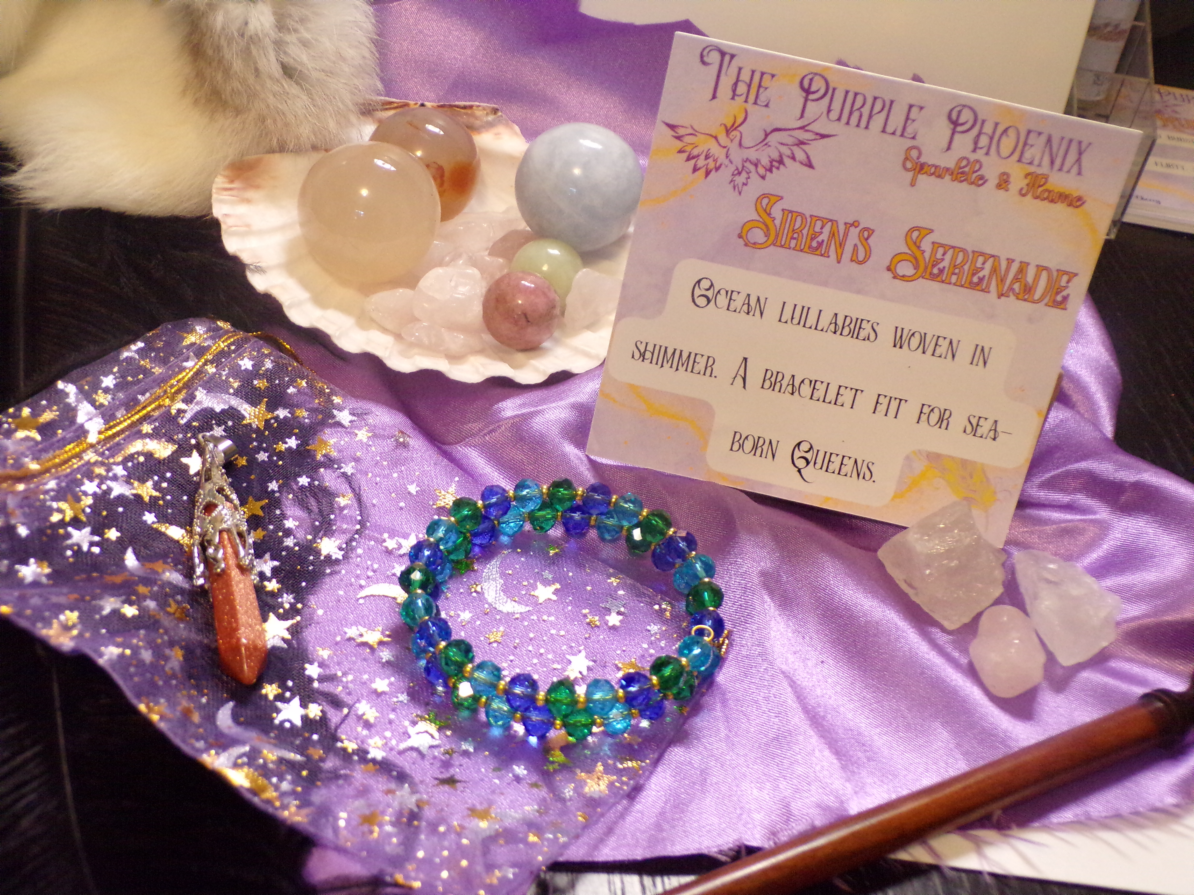 Siren's Serenade Amulet: Memory Wire Bracelet
