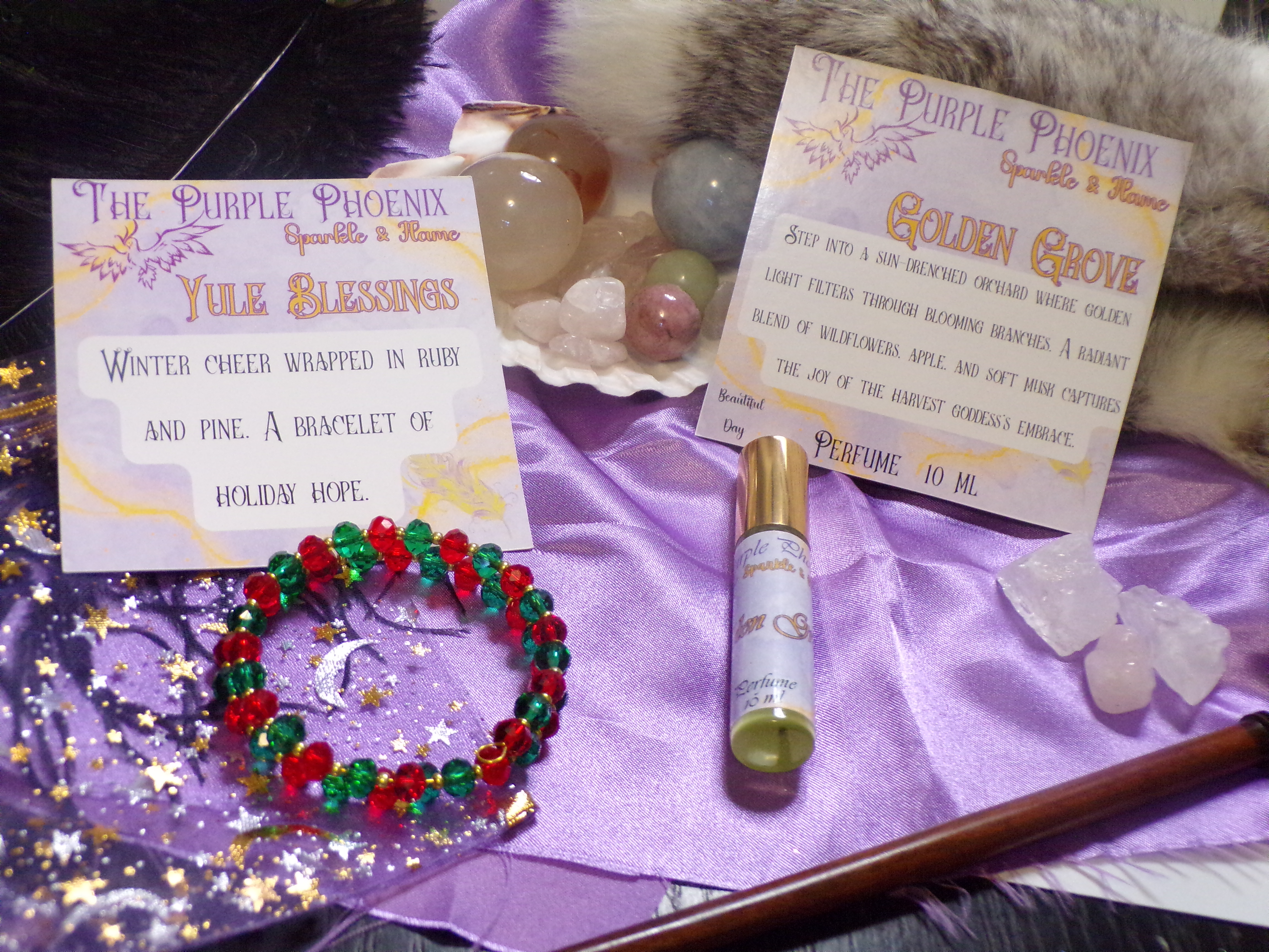 Yule Blessings Amulet: Memory Wire Bracelet