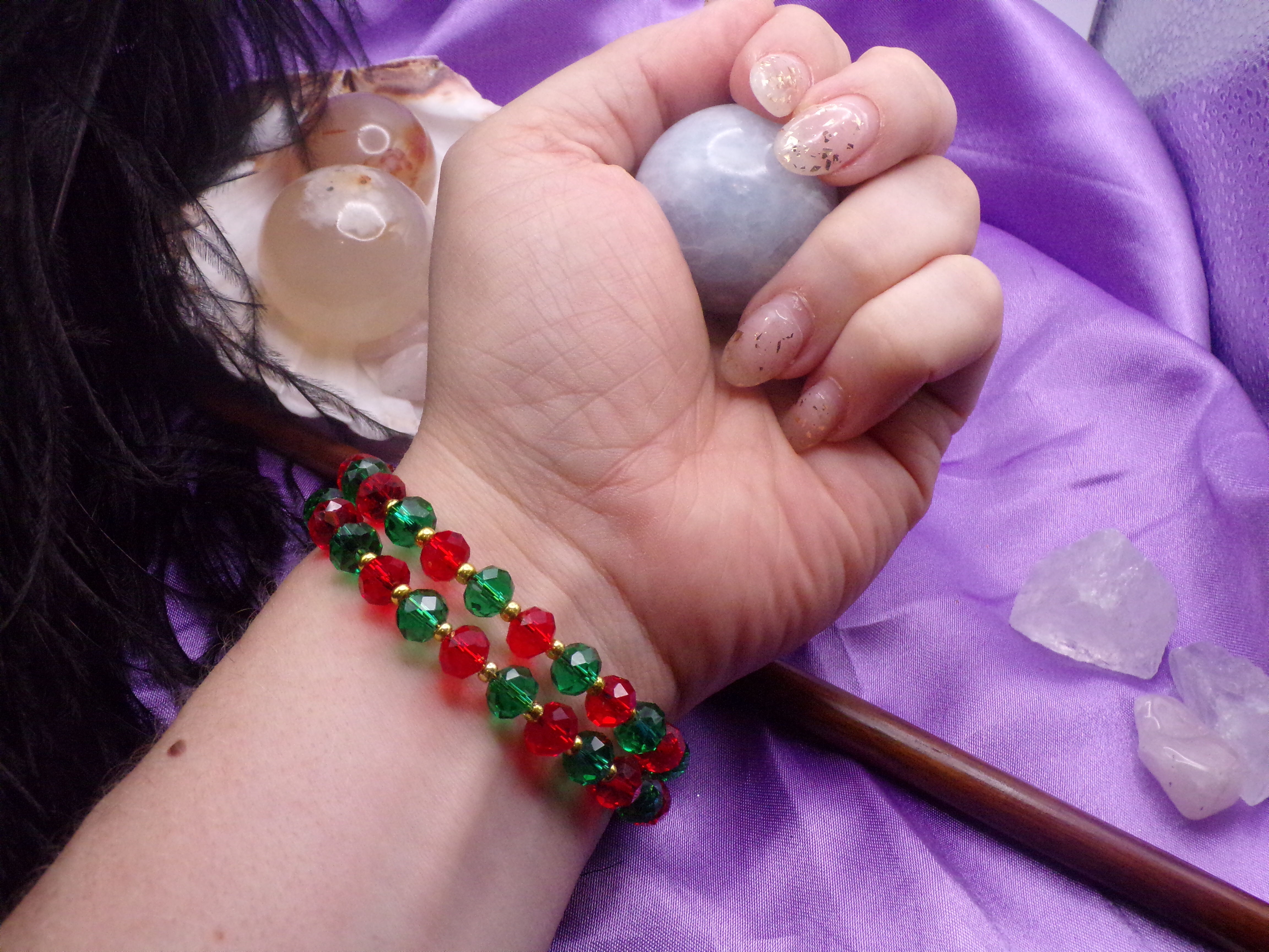 Yule Blessings Amulet: Memory Wire Bracelet