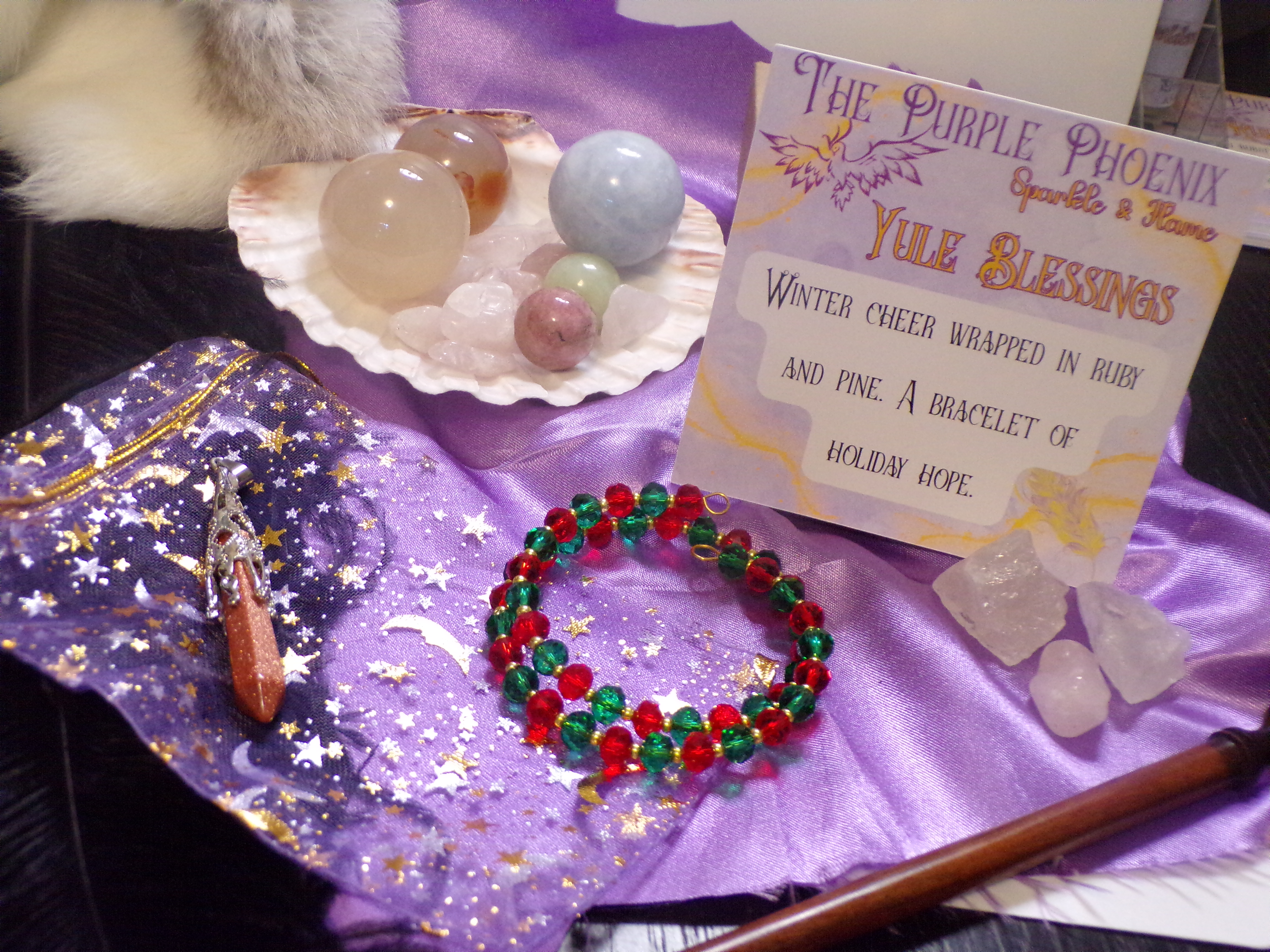 Yule Blessings Amulet: Memory Wire Bracelet