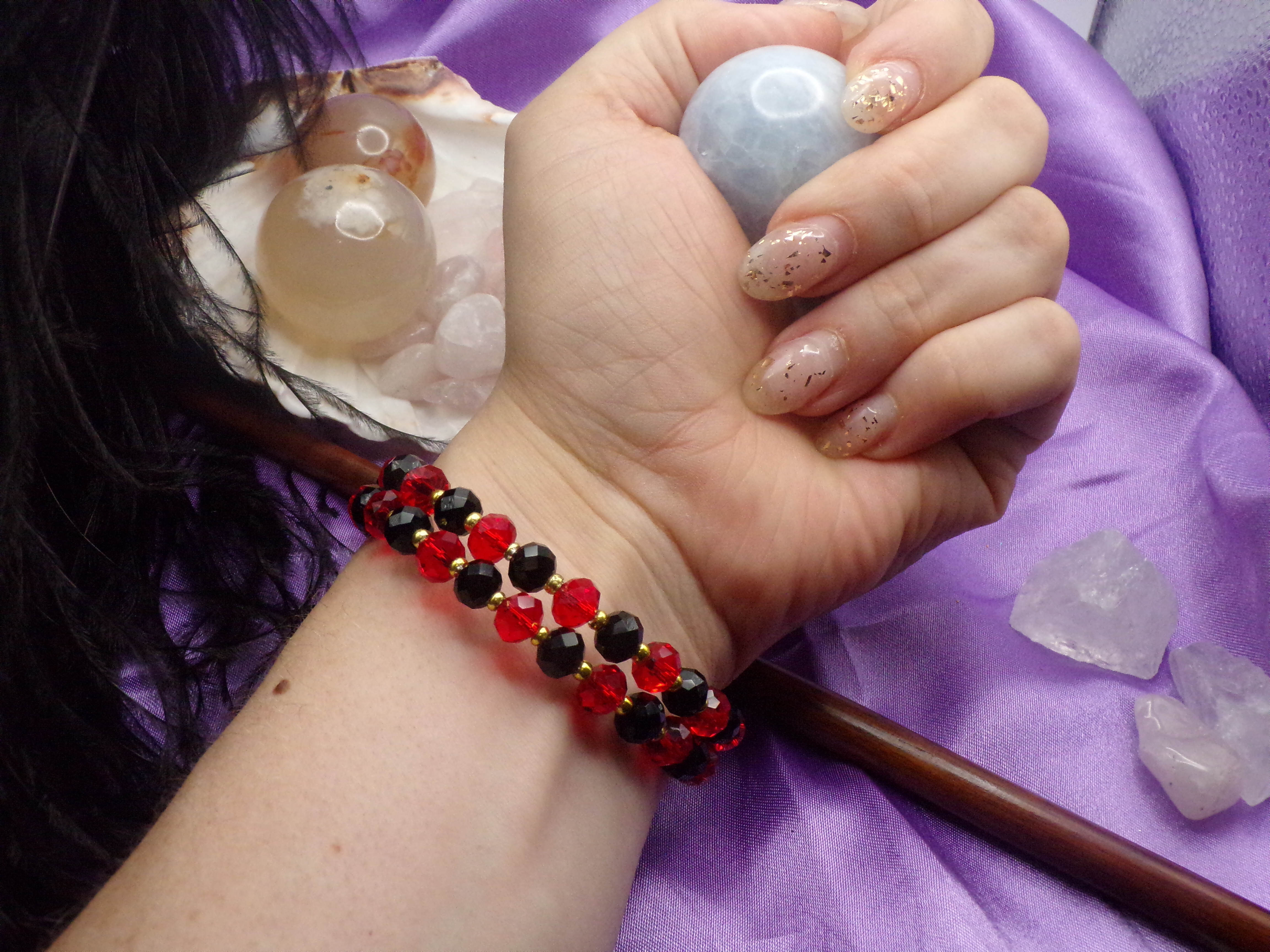Vampire's Blood Amulet: Wire Memory Bracelet
