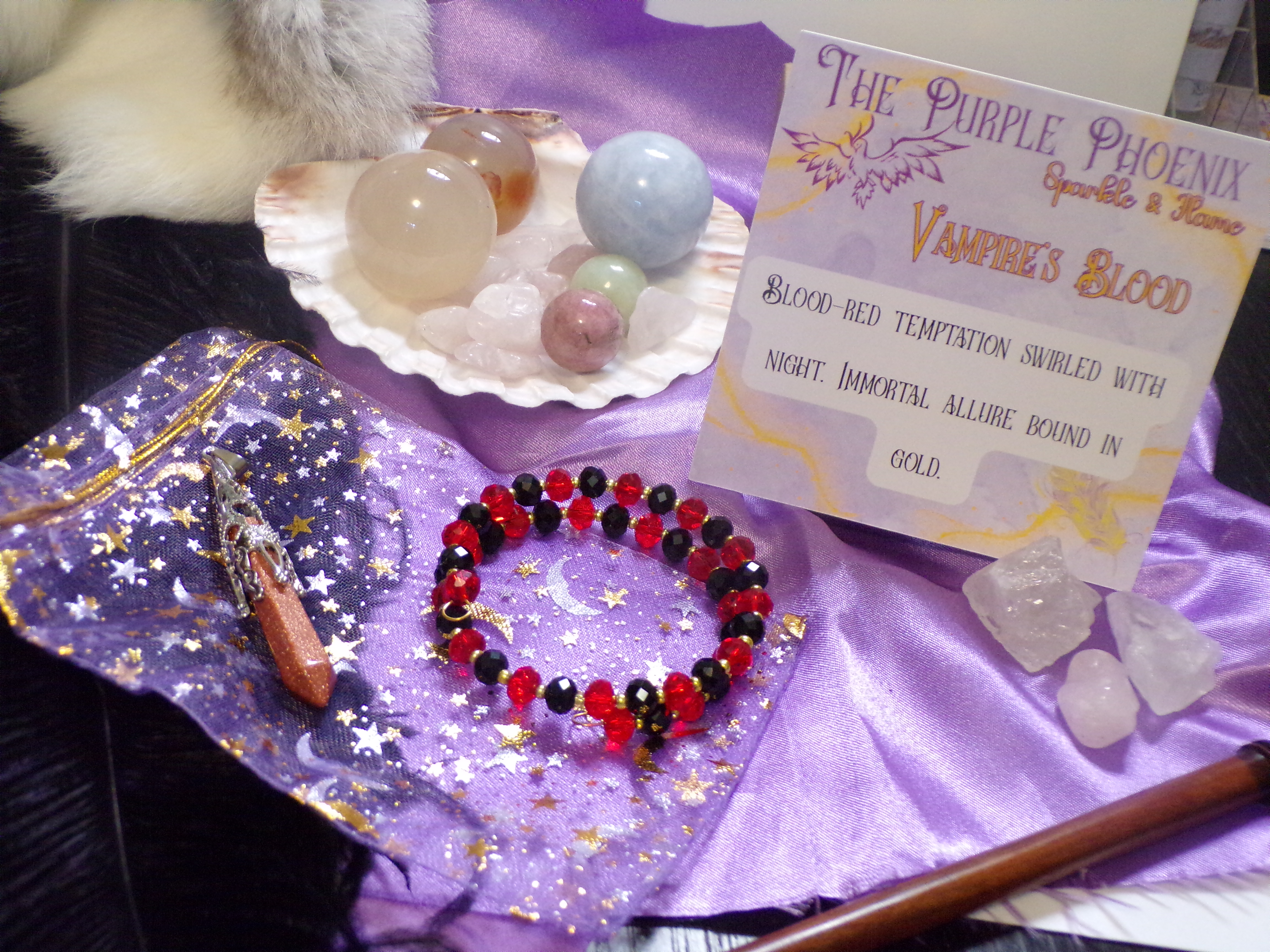 Vampire's Blood Amulet: Wire Memory Bracelet
