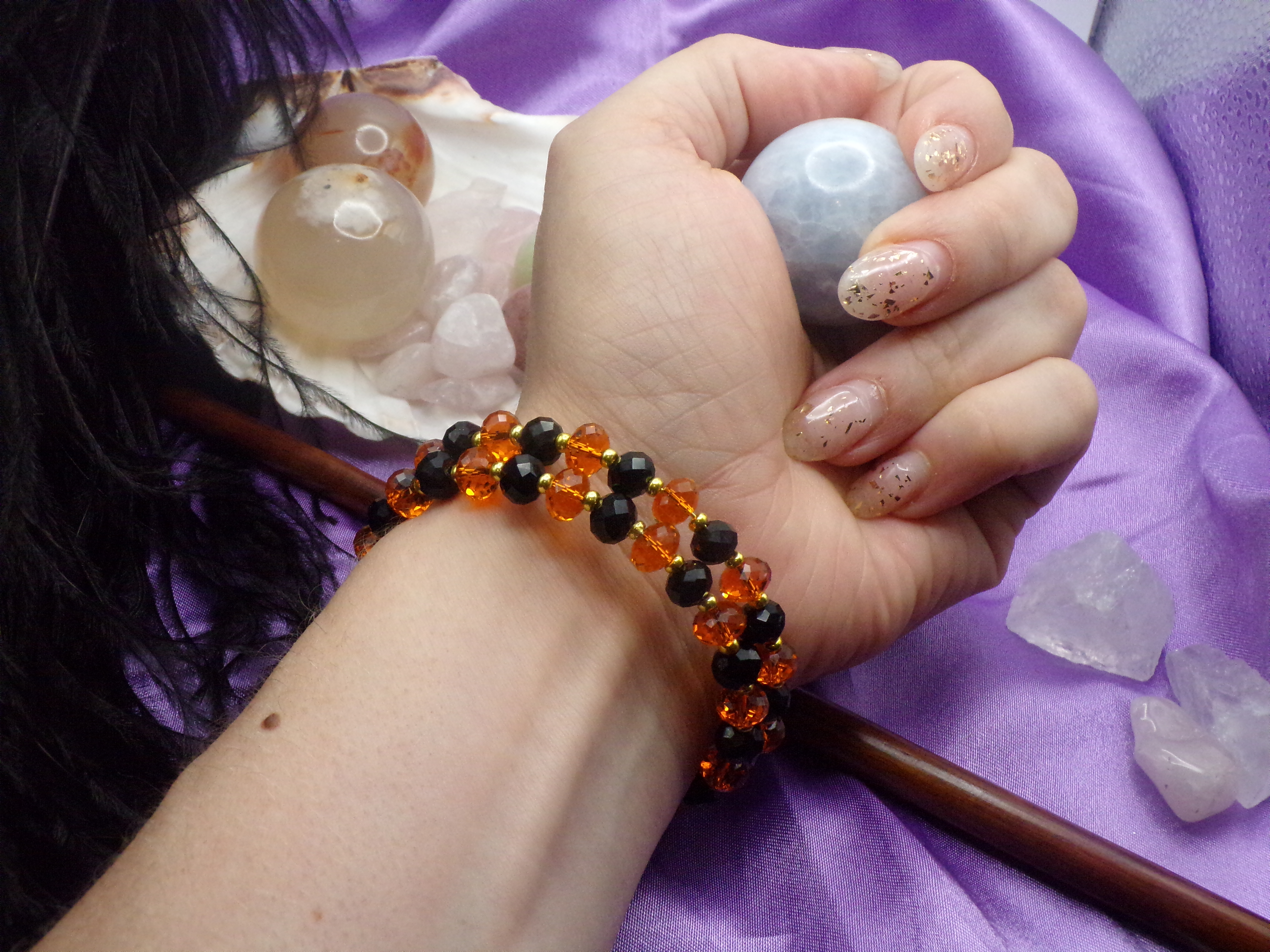 Pumpkin Magic Amulet: Memory Wire Bracelet