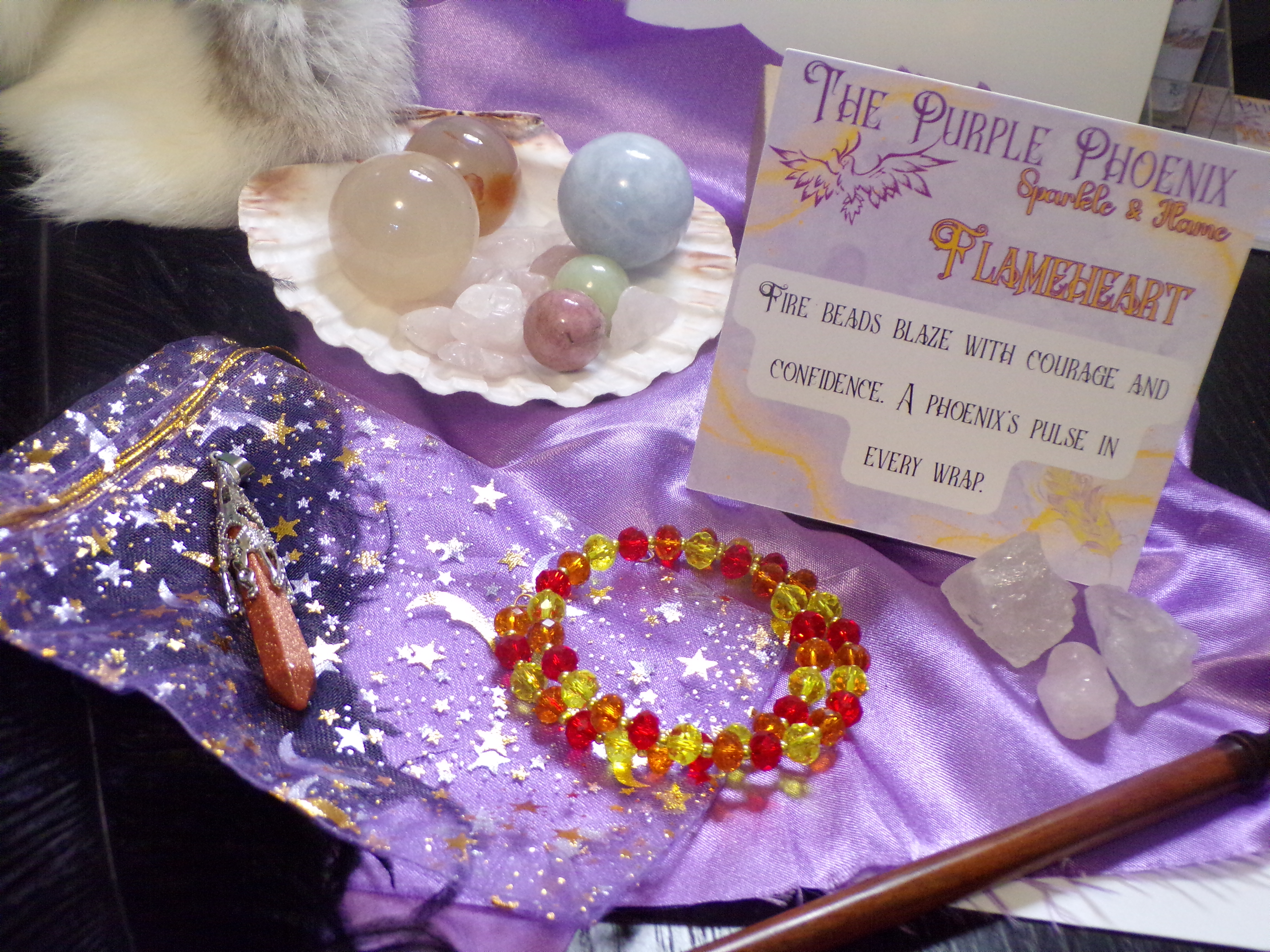 Flameheart Amulet: Memory Wire Bracelet