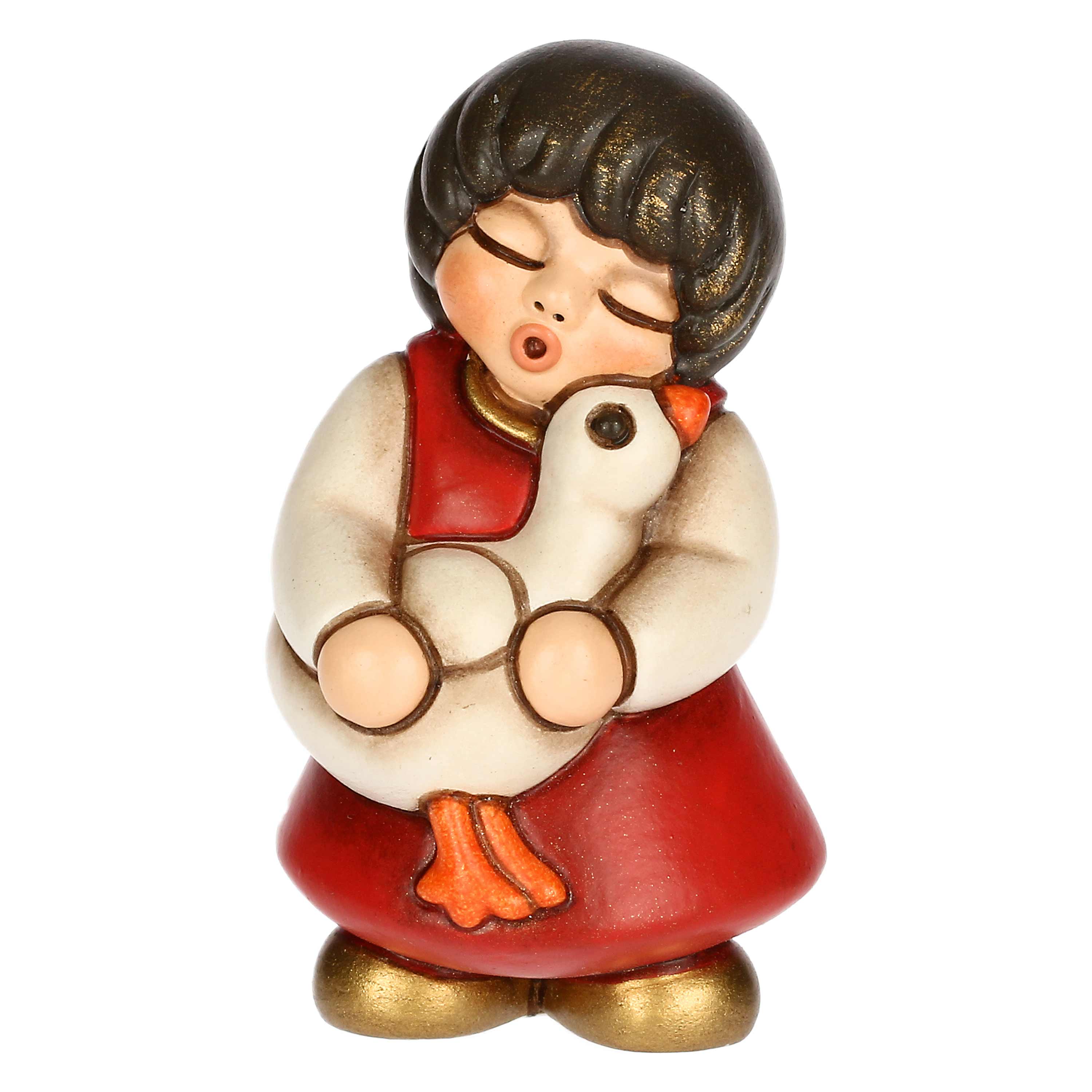 Bimba con oca in ceramica Presepe Classico