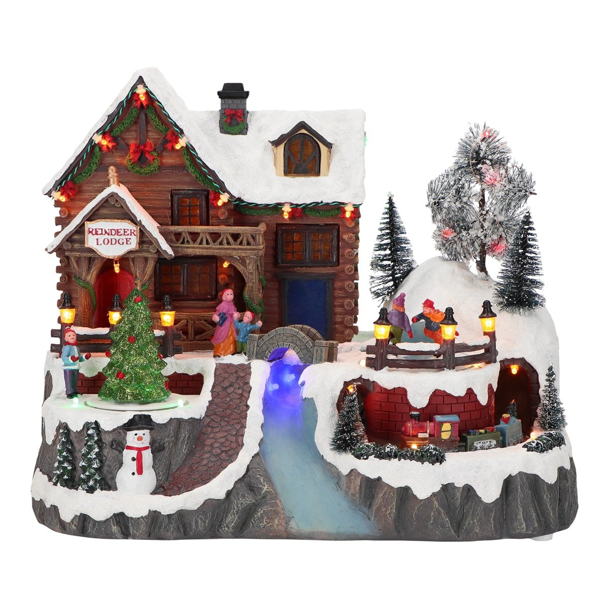 Carillon con trenino e albero animati