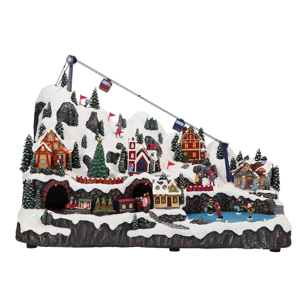 Villaggio di Natale animato con funivia