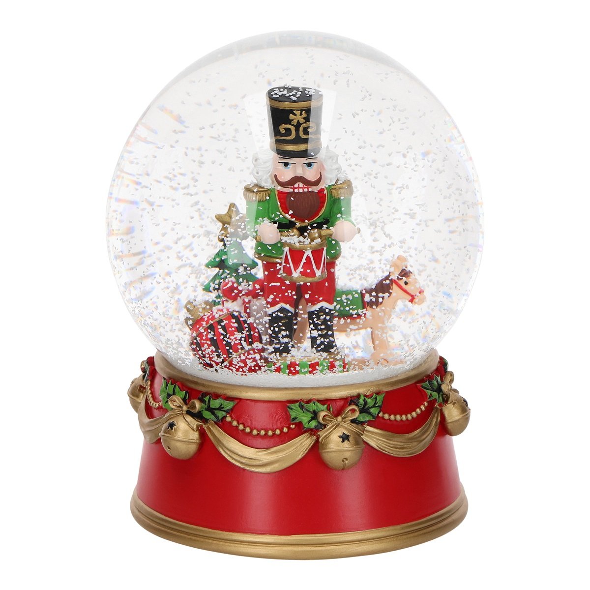 Boul de neige con lo schiaccianoci su base rossa