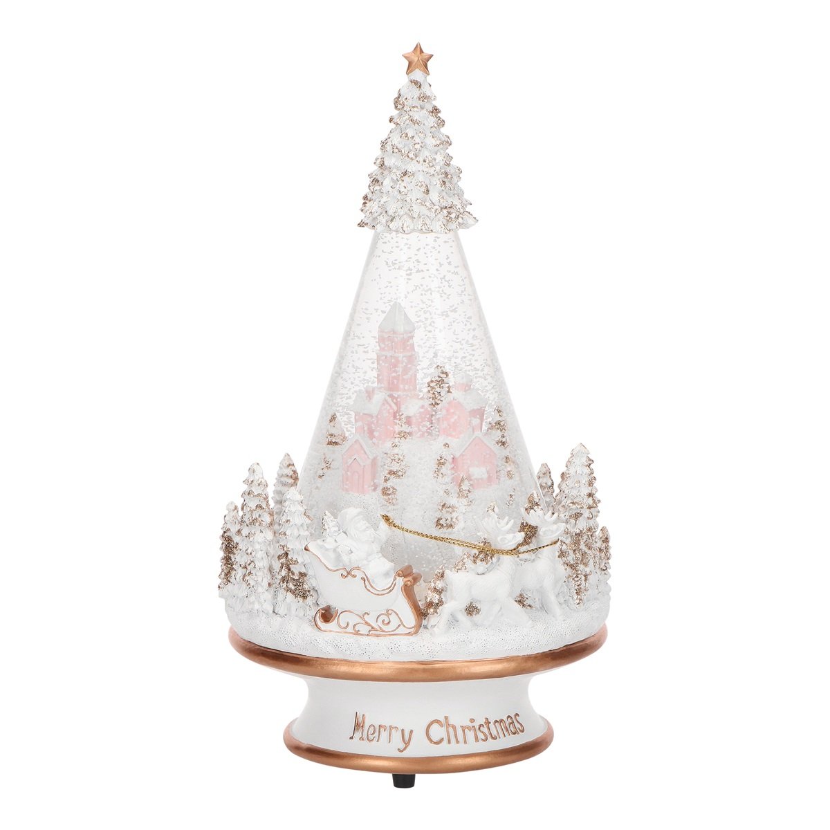 Villaggio di Natale in una piramide di vetro