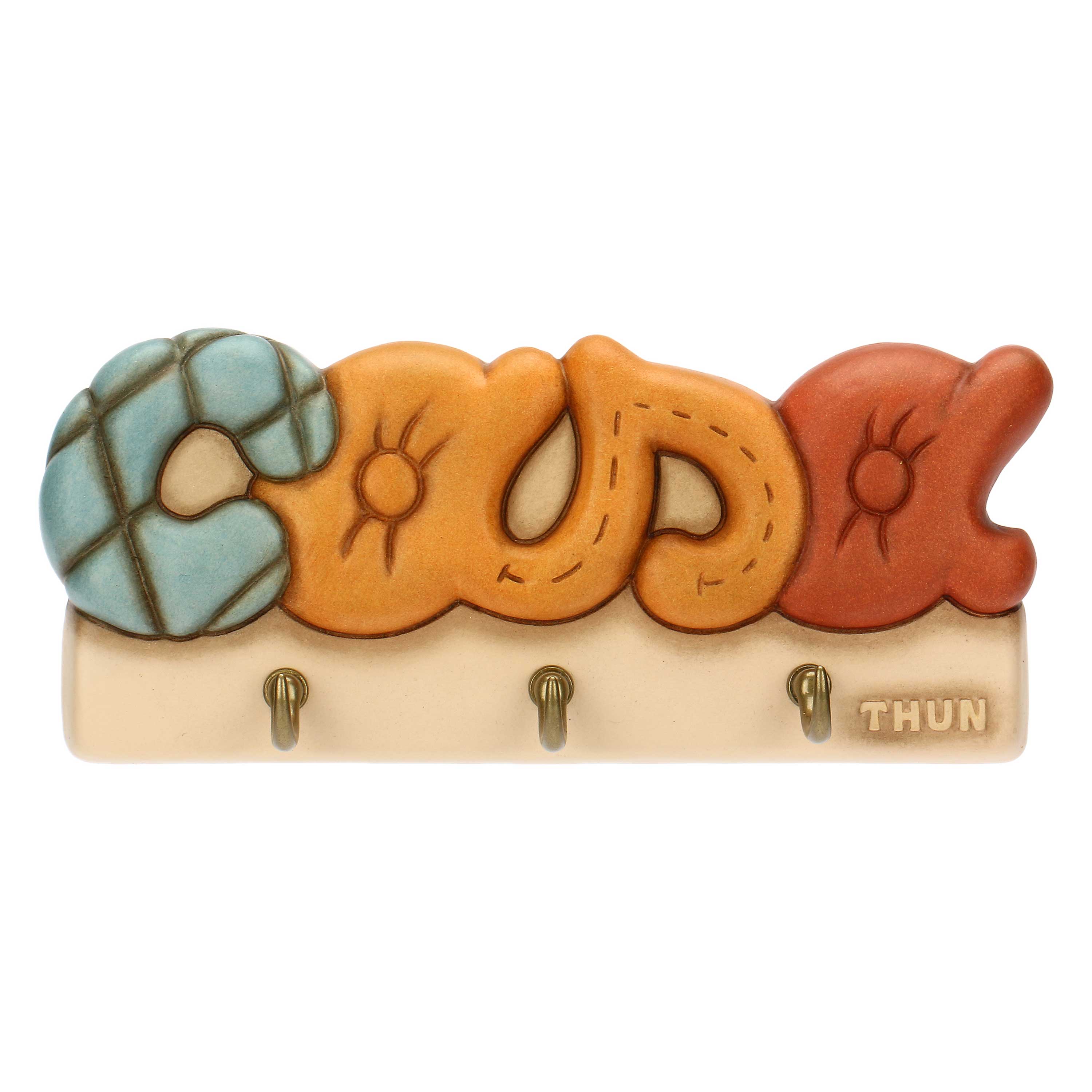 Appendichiavi 3 ganci in ceramica Plume'