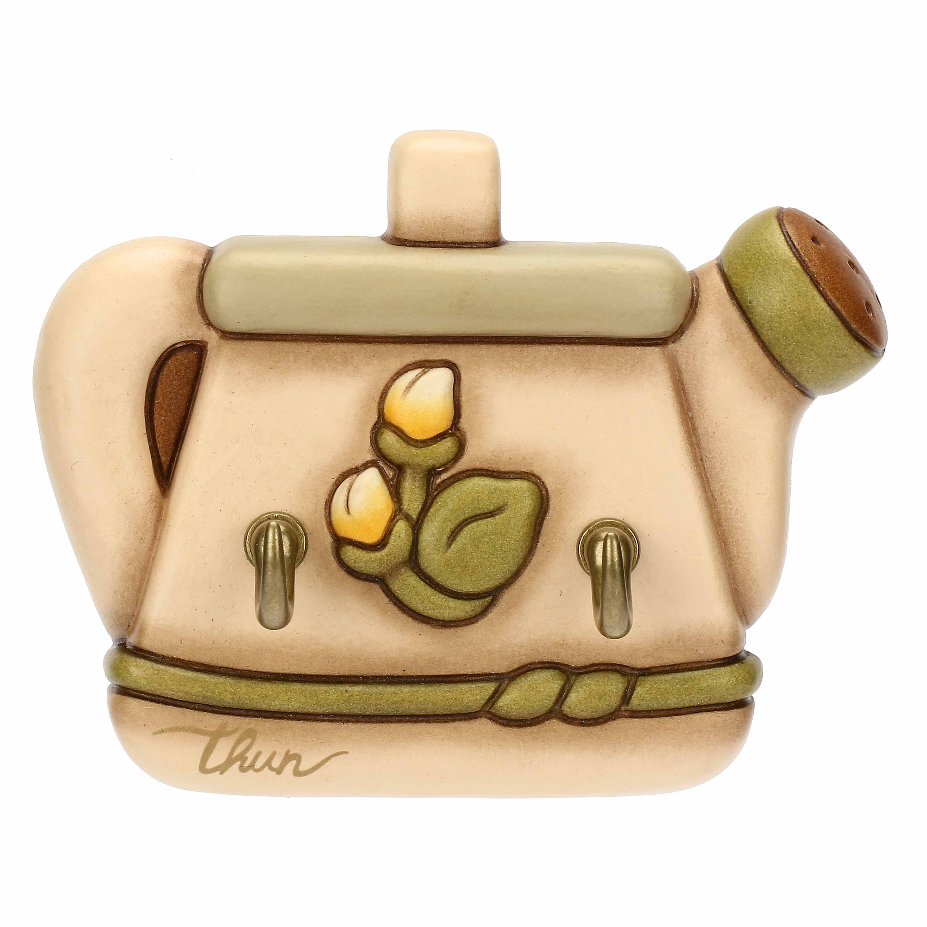 Portastrofinacci 2 ganci in ceramica Country Bloom