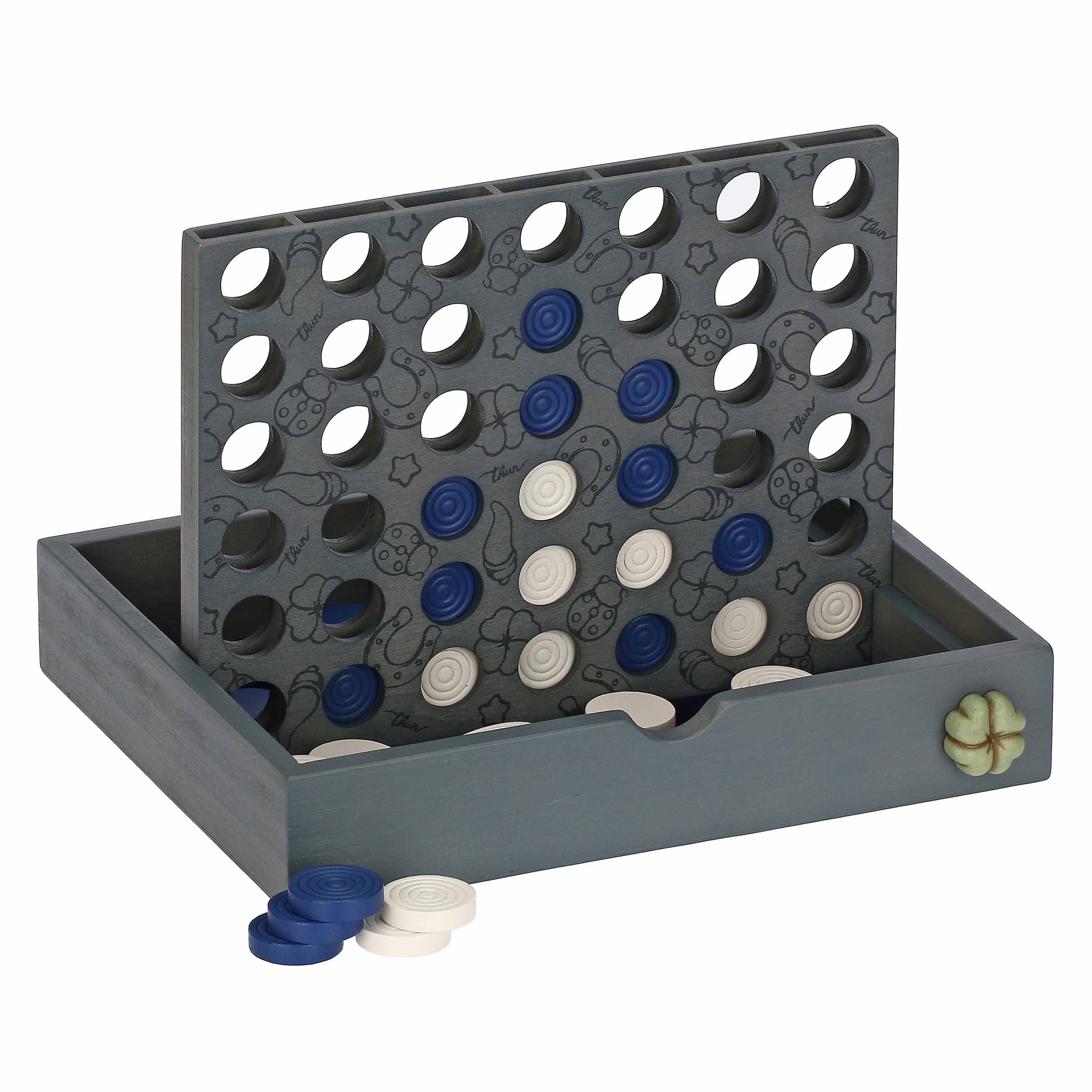 Gioco "Unisci 4" in legno e ceramica