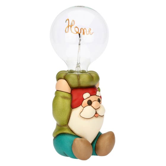 Lampada da tavolo in ceramica gnomo