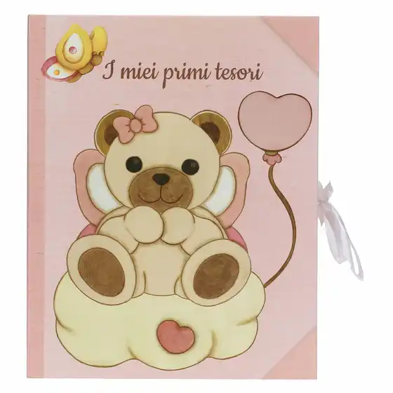 Scatola ricordi rosa con Teddy Thun