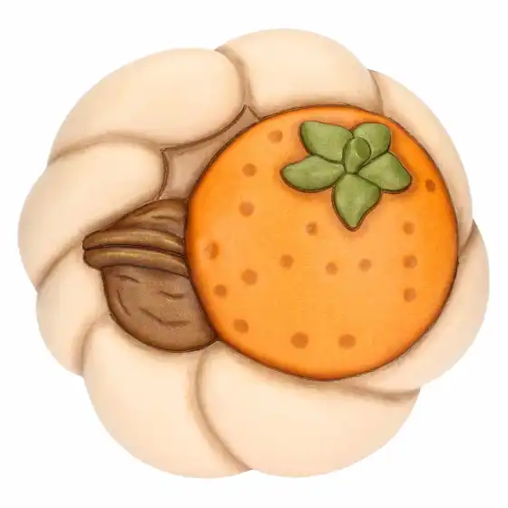 Formella Inverno, arancia e noce