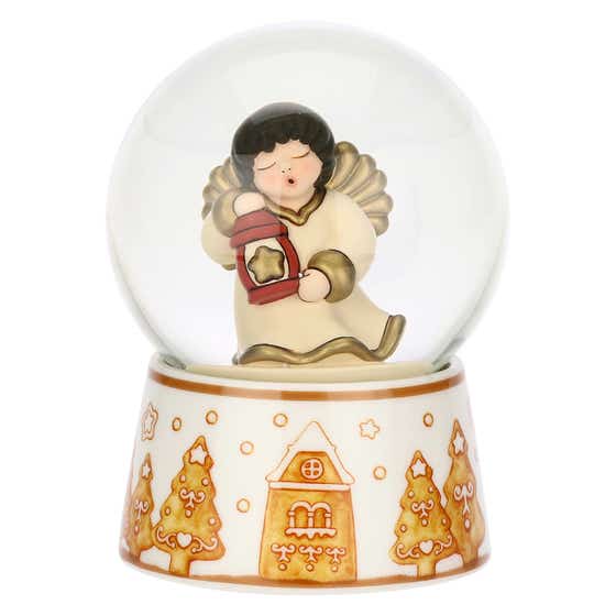 Boule de neige con angelo di Natale, media