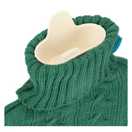 Boule acqua calda con cover in tricot jaqard AbbracciAMI, verde