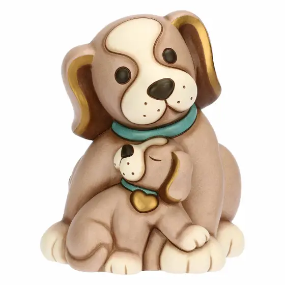 Coppia cani Todo papà e cucciolo in ceramica Thun