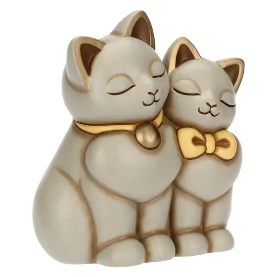 Coppia di gatti innamorati in ceramica thun