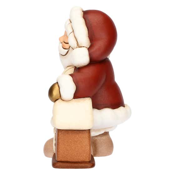 Babbo Natale con cassetta delle lettere in ceramica, medio