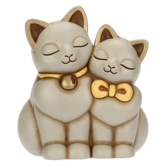 Coppia di gatti innamorati in ceramica thun