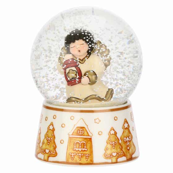 Boule de neige con angelo di Natale, media