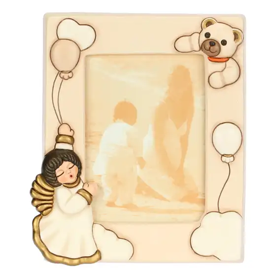 Portafoto Angelo con Teddy in ceramica Thun