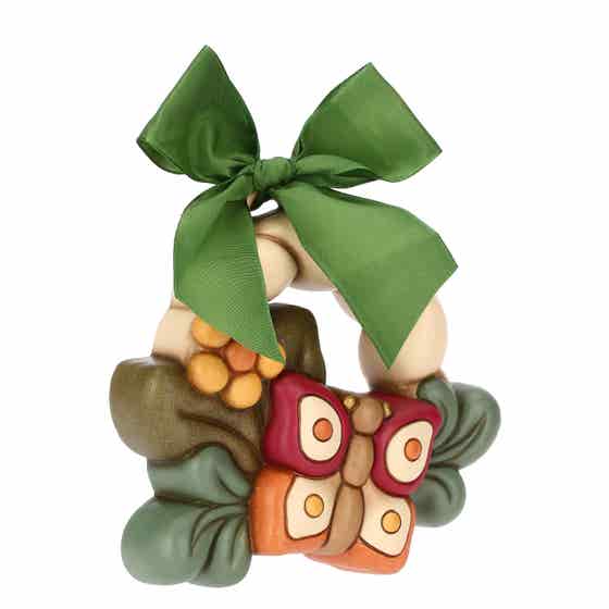 Formella con farfalla e fiore in ceramica AbbracciAMI, media