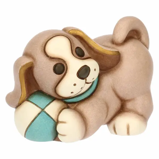 Cane Todo che gioca a palla in ceramica, medio Thun