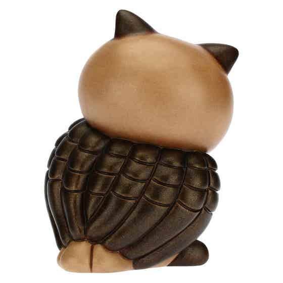 Gufo saggio con quadrifoglio portafortuna medio