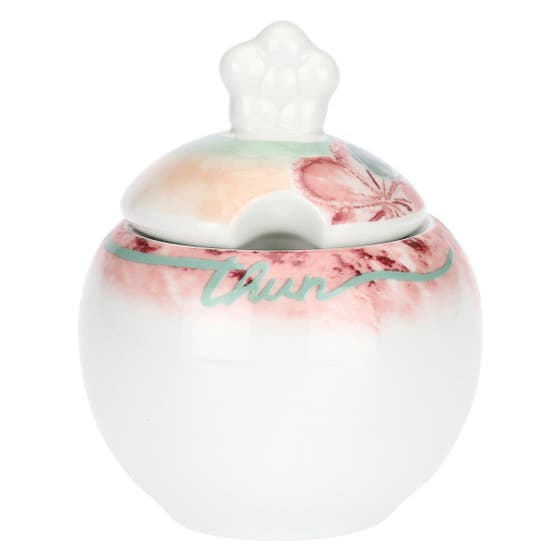 Zuccheriera con cucchiaino in porcellana Bloomia