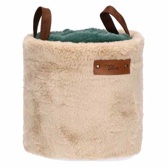 Set cesto e plaid, verde