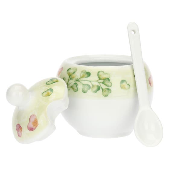 Zuccheriera con cucchiaino Cuori in fiore