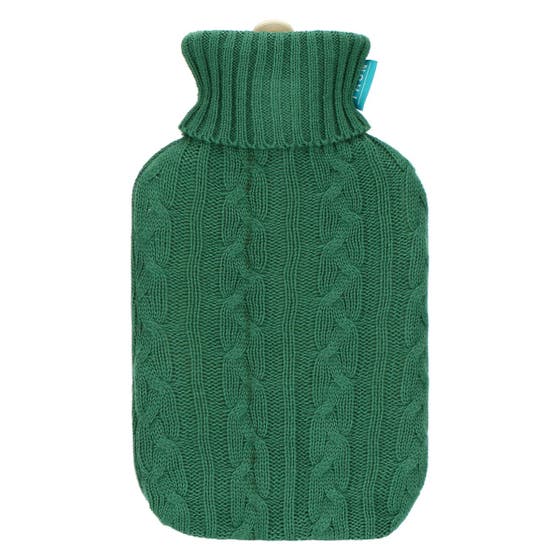 Boule acqua calda con cover in tricot jaqard AbbracciAMI, verde