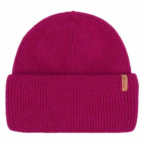 Berretto a coste in misto lana, cherry