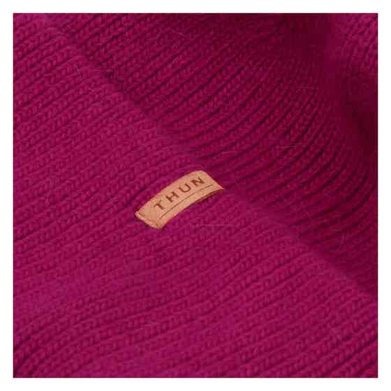 Berretto a coste in misto lana, cherry