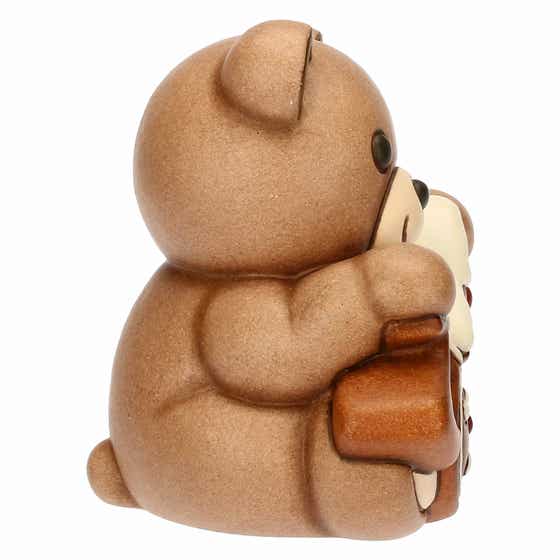 Teddy marrone scuro Buon Anno 2026 in ceramica