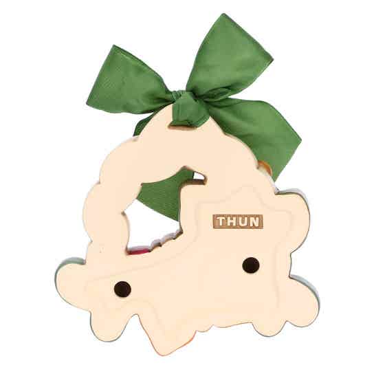 Formella con farfalla e fiore in ceramica AbbracciAMI, media