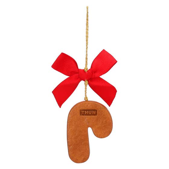 Addobbo natalizio bastoncino di zucchero in ceramica, piccolo