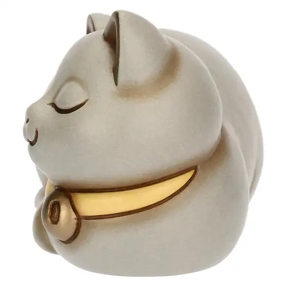 Gatto Momi con campanellino in ceramica, piccolo thun