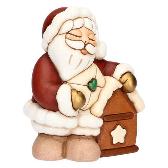Babbo Natale con cassetta delle lettere in ceramica, medio