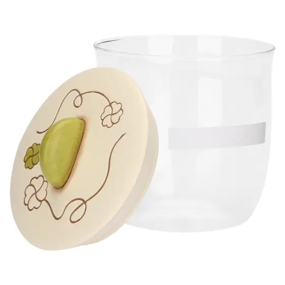 Barattolo in vetro con coperchio, grande, quadrifoglio