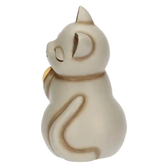 Gatto Momi con fiocco in ceramica, medio Thun