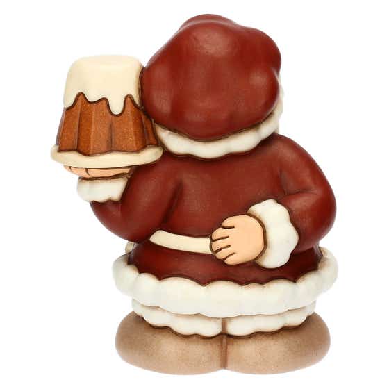 Babbo Natale con pandoro in ceramica, medio
