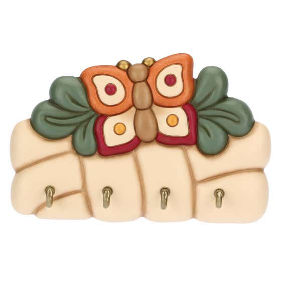 Appendichiavi con 4 ganci in ceramica AbbracciAMI